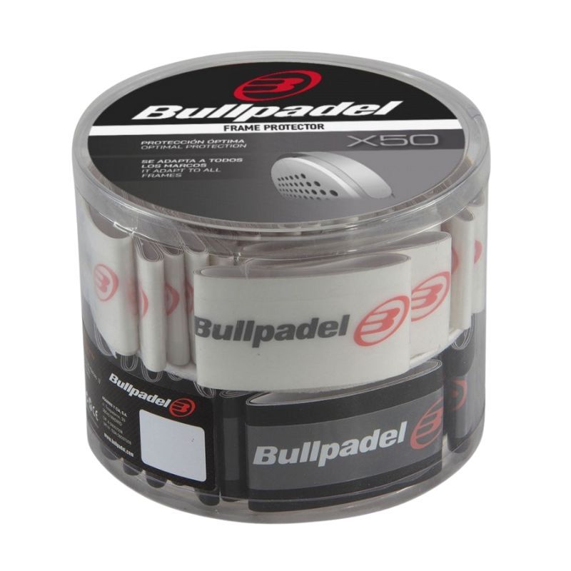 BOÎTE DE 50 PROTECTEURS BULLPADEL FRAME PROTECTOR noirs/transparents