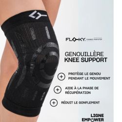 GENOUILLERE FLOKY KNEE SUPPORT noire, genou gauche