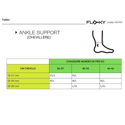 CHEVILLERE FLOKY ANKLE SUPPORT noir, cheville gauche