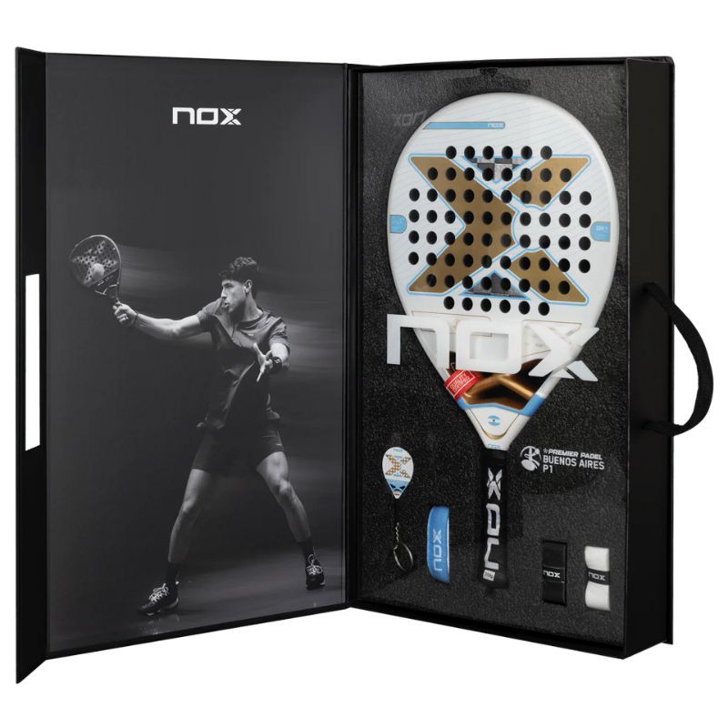 RAQUETTE DE PADEL NOX PACK AT10 LUXURY GENIUS 18K ALUM 2025 BUENOS AIRES by Agustín Tapia