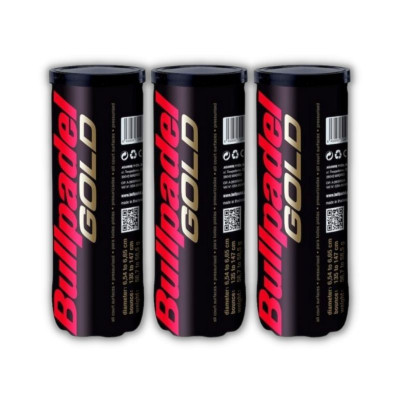 LOT DE 3 TUBES DE BALLES BULLPADEL PREMIUM GOLD